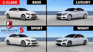 CClass BASE vs LUXURY vs SPORT vs NIGHT  20152018 Mercedes Shopping Guide Visual Comparison5 [upl. by Nytsua]