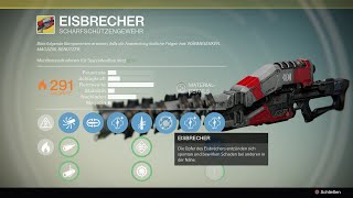 Destiny exotische Sniper Eisbrecher  Geduld und Zeit [upl. by Ydok604]