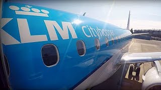 KLM EMBRAER 175 Business  OSLO  AMSTERDAM [upl. by Aerdnua]