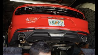 Mustang Ecoboost MBRP exhaust system sound  Mini pops and bangs [upl. by Llevra]