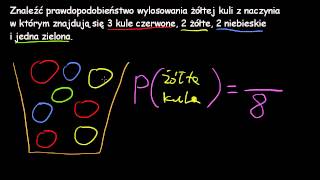 Przykład prawdopodobieństwo wylosowania żółtej kulki [upl. by Sumner]