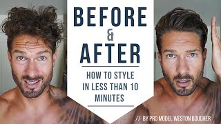 How To Style Men’s Hair Like A Pro In Less Than 10 Minutes  Hairstyle Tips by LA Model [upl. by Notgnirrac]