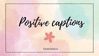 Positive captions for Instagram  Best captions for profile picture  captions for profile picture [upl. by Checani]