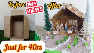 How to Make an Affordable Christmas Crib Simply  Pulkoodu Making  In Just 40 Rupees [upl. by Prescott]