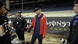 Haiden and Brian Deegan Detroit Supercross Track Walk IS DEAN WILSON THE INVENTOR OF THE BAR HUMP [upl. by Nois550]