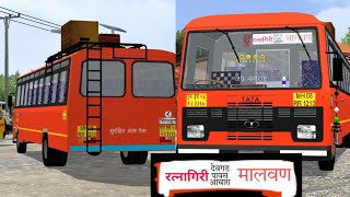 Tata Msrtc Lalpari Bus Mod  रत्नागिरी ते मालवण  Msrtc Traffic Mod 42  New Msrtc Bus Mod [upl. by Palecek]