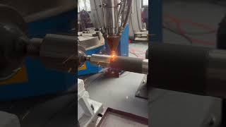 Laser cladding machine is processing a shaft repair additivemanufacturing lasercladding shaft [upl. by Nonnair156]