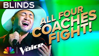 Sofronio Vasquezs Dazzling Voice Gets an INSTANT FourChair Turn  The Voice Blind Auditions  NBC [upl. by Sallee]