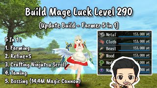 Build Mage Luck Level 290 Update Build  Farmer 5 In 1 Toram Online [upl. by Emmeram]