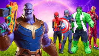 Thanos VS The Avengers  Nerf Battle [upl. by Poree154]