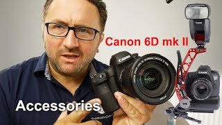 Canon 6D mark II BGE21 Battery Grip Review of Flash LBrackets ArcaSwiss type plates [upl. by Linneman166]