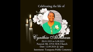 Celebrating the Life of Cynthia Abraham [upl. by Gretel]