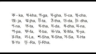 Learn Bengali Alphabet  Consonants Reading amp Writing Through English [upl. by Wolram16]