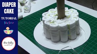 How to make a Diaper Cake  Diaper Cake Tutorial  Baby Shower Ideas [upl. by Nuarb]