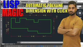 Autocad Lisp Magic  Create Automatic Dimensions Of Polyline in autocad [upl. by Ehcar]