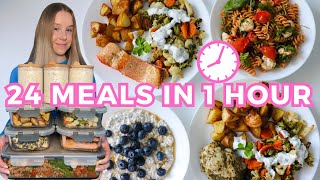 Meal Prep 24 Healthy Meals in 1 Hour Breakfast Lunch amp Dinner for 4 days for 2 people [upl. by Gintz]