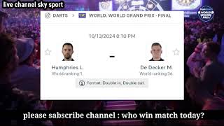 Final World Grand Prix Live Streaming  PDC DARTS  Luke Humphries vs Mike De Decker Darts Live [upl. by Monafo]