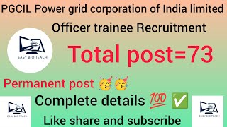 PGCIL POWER GRID CORPORATION OF INDIA LIMITED RECRUITMENT 2024 l NOTIFICATION OUTl COMPLETE DETAILS [upl. by Malek]