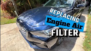 20T GENESIS G70  KIA STINGER  20182023  HOW TO REPLACE ENGINE AIR FILTER [upl. by Marian]