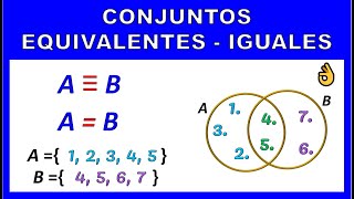 CONJUNTOS EQUIVALENTES  CONJUNTOS IGUALES [upl. by Ellainad506]