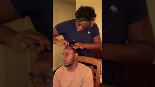 Doing cornrows on mens short hair cornrows menshairstyles [upl. by Cutlerr3]