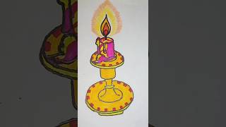 Candle easy drawing 🕯️ DIY Candle short for Diwali 🎇 candle youtube 🎨🎨 [upl. by Nnaeus]