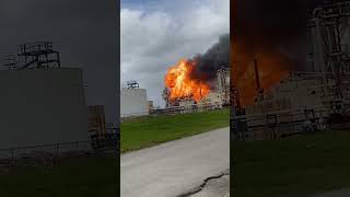 Industrial plant explosion in Pasadena Texas [upl. by Leonanie]