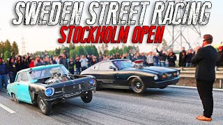 Street Racing in front of POLICE  Stockholm Open MOVIE [upl. by Aleacim849]