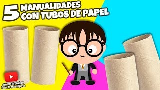 5 MANUALIDADES CON TUBOS DE PAPEL HIGIÉNICOManualidades ReciclajeDIY [upl. by Grieve]