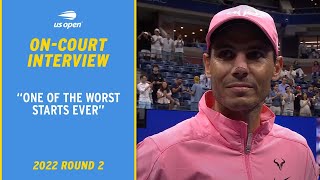 Rafael Nadal OnCourt Interview  2022 US Open Round 2 [upl. by Anastos]