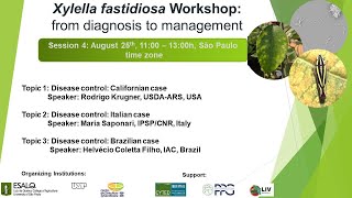 Xylella fastidiosa Workshop from diagnosis to management  Session 4  August 25 [upl. by Schilling]