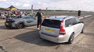 550HP Volvo V50 T5 vs 600HP McLaren 600LT [upl. by Eliot]