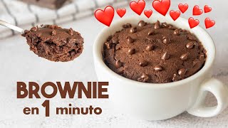 BROWNIE en MICROONDAS en 1 minuto 🍫  Postres en Microondas [upl. by Atsuj]