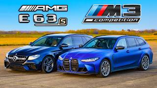 BMW M3 Touring v AMG E63 S Estate DRAG RACE [upl. by Osbourn]