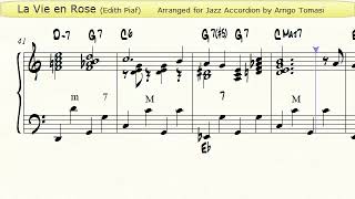 La Vie en Rose  Jazz Accordion Sheet music [upl. by Mandi]