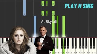 Adele  Skyfall  With Lyrics Easy Piano Accompaniment Tutorial  Karaoke [upl. by Nnylhsa]