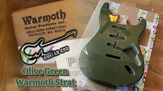 Warmoth DIY Unfinished Strat Guitar Body  Olive Green [upl. by Aik]