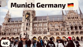 Munich Germany 🇩🇪  4K Walking Tour  Travel Munich  münchen  January 2024 [upl. by Anirahtak]