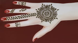 Henna Back Hand Flower Design  Mehndi design simple  New Mehndi Design 2024 [upl. by Fianna]