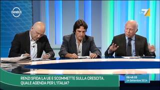 Omnibus  Renzi sfida la UE e scommette sulla crescita Puntata 14092014 [upl. by Idola103]