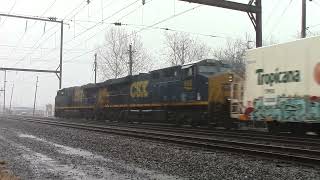 20180112 January 12 2018 CSX Q140 Tropicana Orange Juice train CP Berry Philadelphia PA Trenton Line [upl. by Dobrinsky]