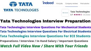 Tata Technologies Interview Preparation  Interview Questions For Mechanical  ECE  EE Students [upl. by Lawlor]