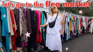 come thrift with me at the BIGGEST flea market in LA try on thrift haul [upl. by Ruyle]