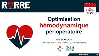 Lundi RARRE23 RFE Optimisation hémodynamique périopératoire SFAR 2024 [upl. by Grenville]