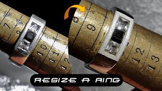 how to enlarge silver ring resize a ring jewellry tutorial [upl. by Akcirahs321]