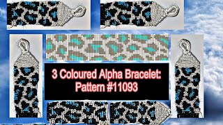 3 Coloured Alpha Bracelet  Pattern 11093 on BraceletBook  Alpha bracelet tutorial  Leopard [upl. by Shivers]