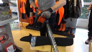 ANDREAS STIHL SAS  Test avec TailleHaies sur protection HS pour Pantalon HS MULTIPROTECT [upl. by Yeclek]