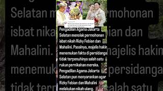 Permohonan Isbat Nikah Rizky dan Mahalini Ditolak Dianjurkan Menikah Ulangartistviralshortfyp [upl. by Adnwahsar]