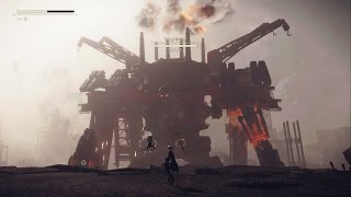 NieR Automata  Engels Boss Fight 1 PS4 PRO [upl. by Atteinotna871]