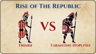 ROME II Total War Rise of The Republic  Triarii VS Tarantine Hoplites [upl. by Halilad]